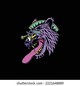 Tiger head character illustration, suitable for logo, t-shirt design, icon