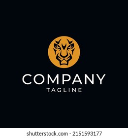 Tiger head circle logo template icon Vector illustration