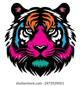 Tiger head color victor art illustration eps

