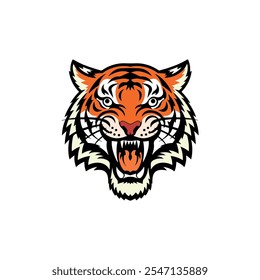 A tiger head colorful vector illuestration