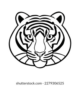 A tiger head coloring page