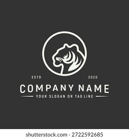 Plantilla de Vector de diseño de logotipo de concepto de cabeza de tigre