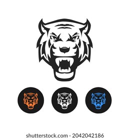 tiger head design element abstract style sketch