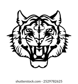 TIGERKOPF-DESIGN NUR EINFACH IN PEN-WERKZEUGEN IN ADOBE ILLUSTRATOR VERWENDET