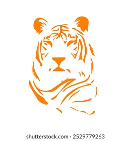 TIGERKOPF-DESIGN NUR VERWENDET IN STIFT WERKZEUGE ADOBE ILLUSTRATOR MIT VERWENDETEN FARBPLATTE GELB