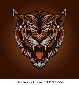 tiger head design vector illustration