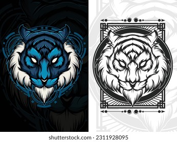 Tiger head design vector illustration