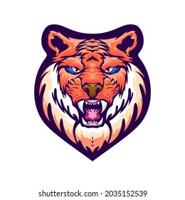 Tiger head design vector template