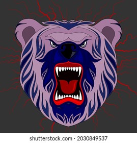 tiger head in detailed style