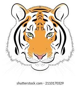 Cabeza de tigre con estilo detallado