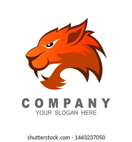 Tiger head in detailed style, sport logo , 