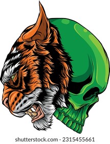 tiger head in detailed style vector illustration design