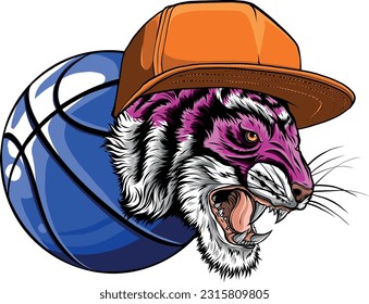 tiger head in detailed style vector illustration design