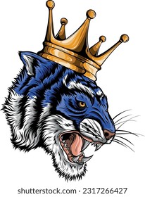 tiger head in detailed style vector illustration design