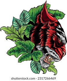 tiger head in detailed style vector illustration design