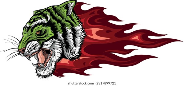 tiger head in detailed style vector illustration design