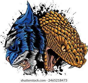 tiger head in detailed style vector illustration design