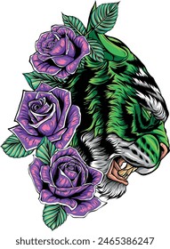 tiger head in detailed style vector illustration design