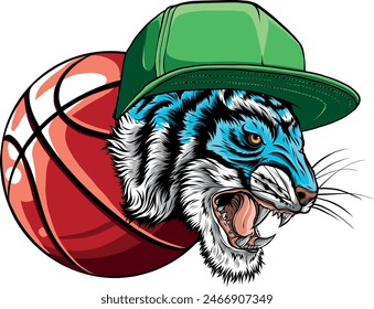 tiger head in detailed style vector illustration design