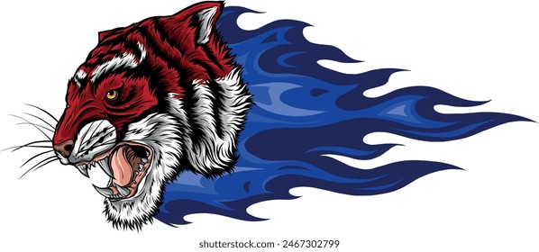 tiger head in detailed style vector illustration design