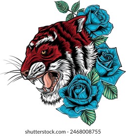 tiger head in detailed style vector illustration design