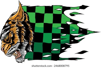 tiger head in detailed style vector illustration design