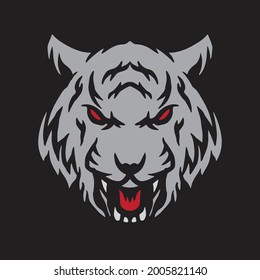 Tiger head drawing. Creative illustration.
