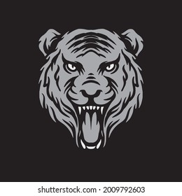 Tiger head drawing. Creative illustration.