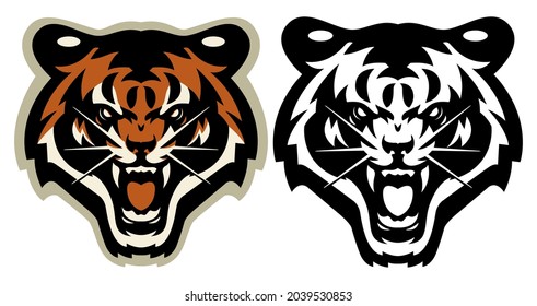 tiger head e sport logo mascot illustration colorfulu