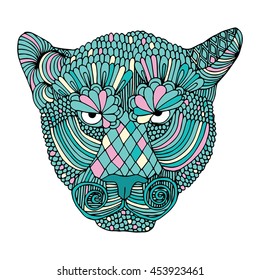 Tiger head with embroidery decoration 
