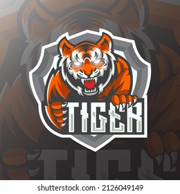 Tiger head esport logo gaming