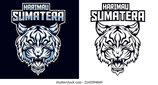 tiger head esport logo mascot design