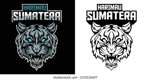 tiger head esport logo mascot design