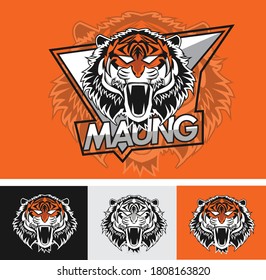 Tiger Head for esport logo, with this template you can custom colour and put tiger head in other media.