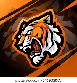 Tiger head esport mascot logo design