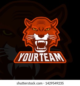 Tiger head esports logo template