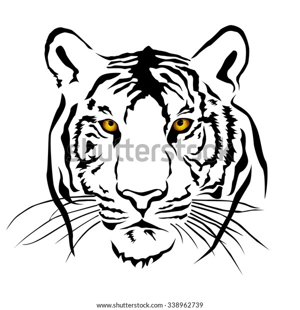 Tiger Head Eye Color Vector Stock Vector (Royalty Free) 338962739