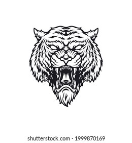 plantilla de icono vectorial del logotipo de la cara de la cabeza del tigre