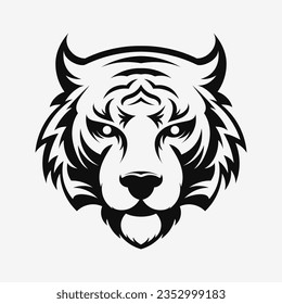 Tiger head, face logo. Vector logo template