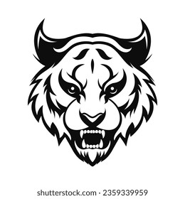 Tiger head, face logo. Vector logo template