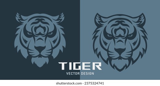 Tiger head, face logo. Vector logo template