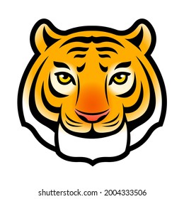 Tiger head, face symbol icon. Isolated.