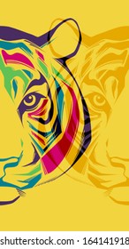 Tiger head. Fashion illustration