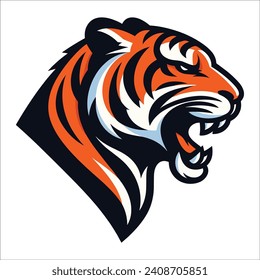 Cabeza de tigre, logotipo de fiereza de cabeza de tigre