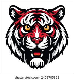 Cabeza de tigre, diseño del logo de la fiereza de la cabeza de tigre