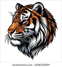 Tiger head , Fierce Tiger head silhouette design