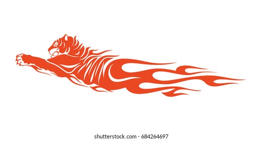 Tiger Head Flame Vector Design