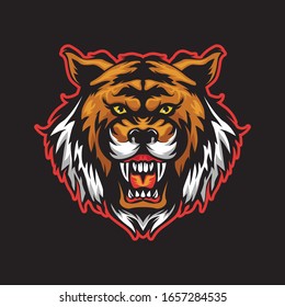 TIGER HEAD FRONT VIEW VECTOR ILLUSTRATION