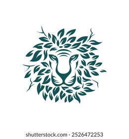 tiger head garden logo vector