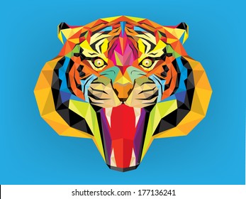 Tiger head geometric style